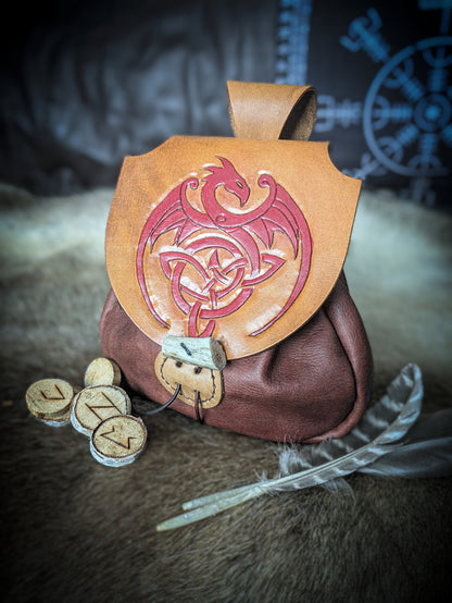 Celtic Dragon - Leather Belt Bag