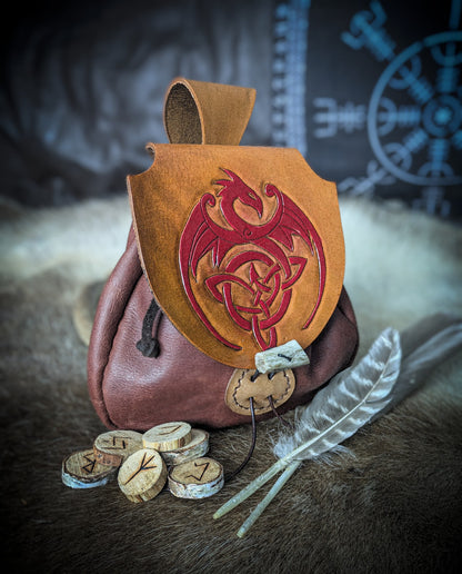 Celtic Dragon - Leather Belt Bag