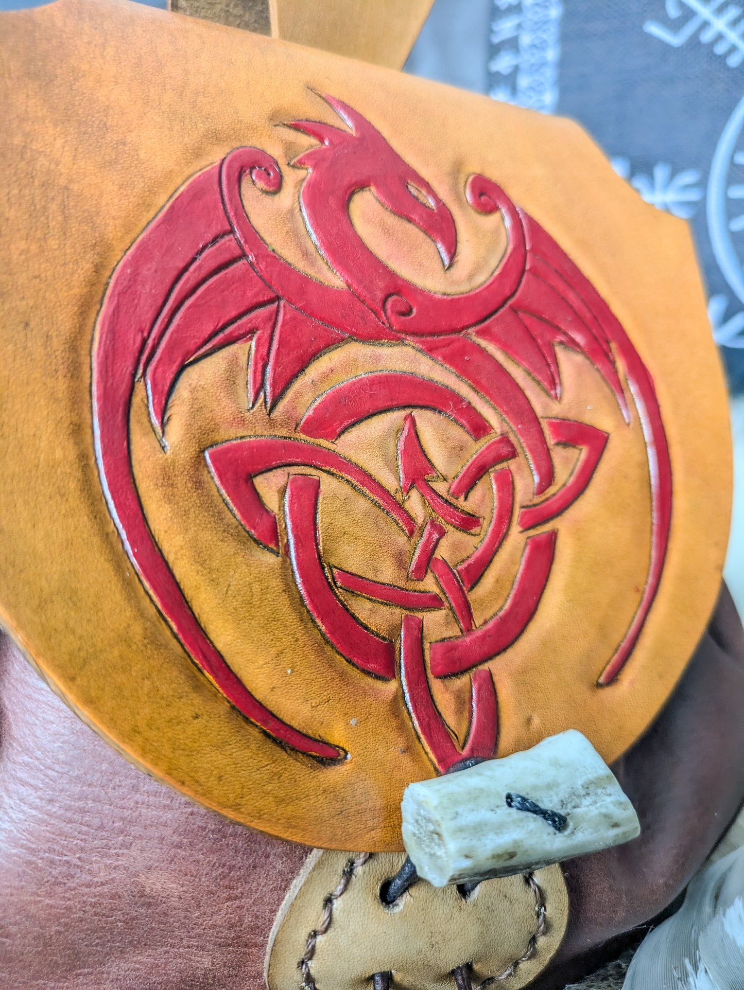 Celtic Dragon - Leather Belt Bag