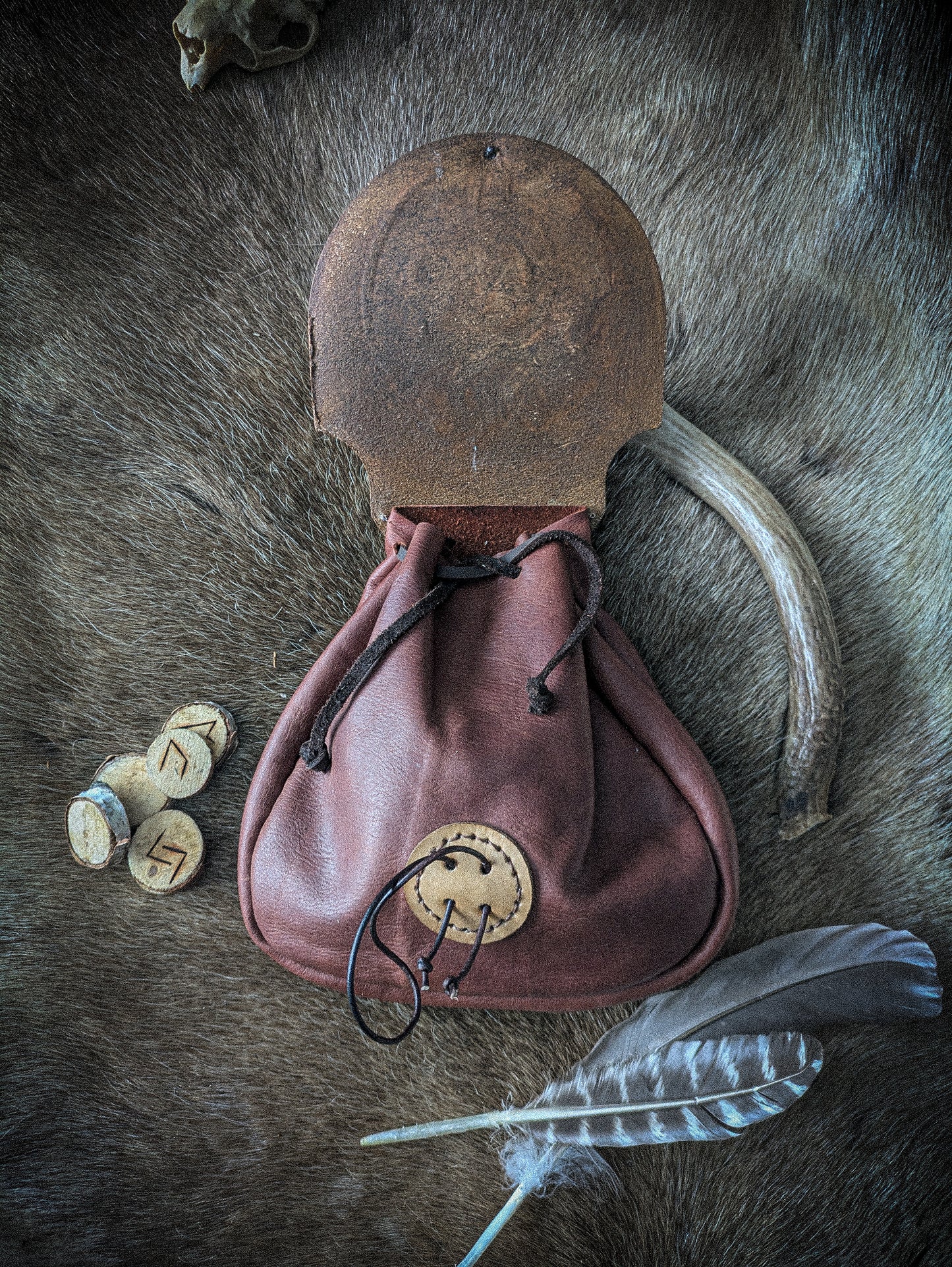 Celtic Dragon - Leather Belt Bag