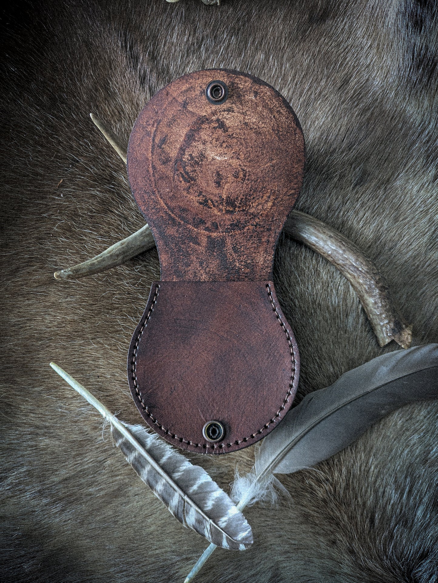 Small Leather Belt Bag - Rabbit Moon