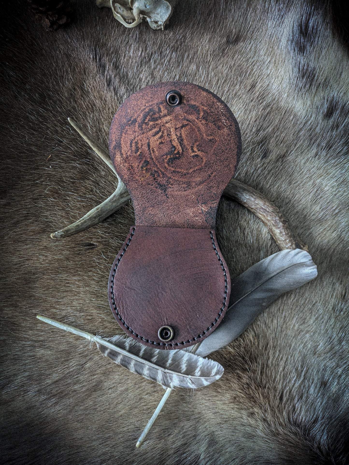 Small Leather Belt Bag - Amanita Moon