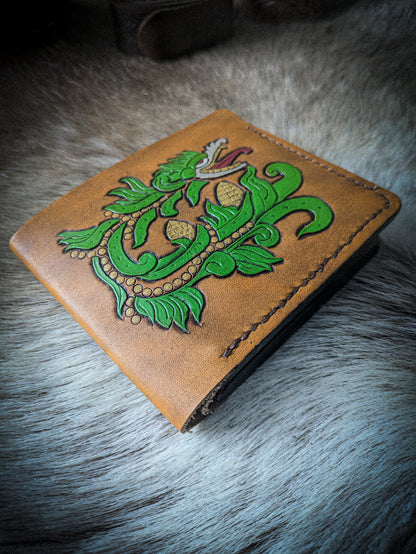 Leather Bifold Wallet - Maize Serpent