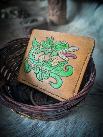 Leather Bifold Wallet - Maize Serpent