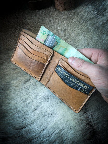 Leather Bifold Wallet - Maize Serpent