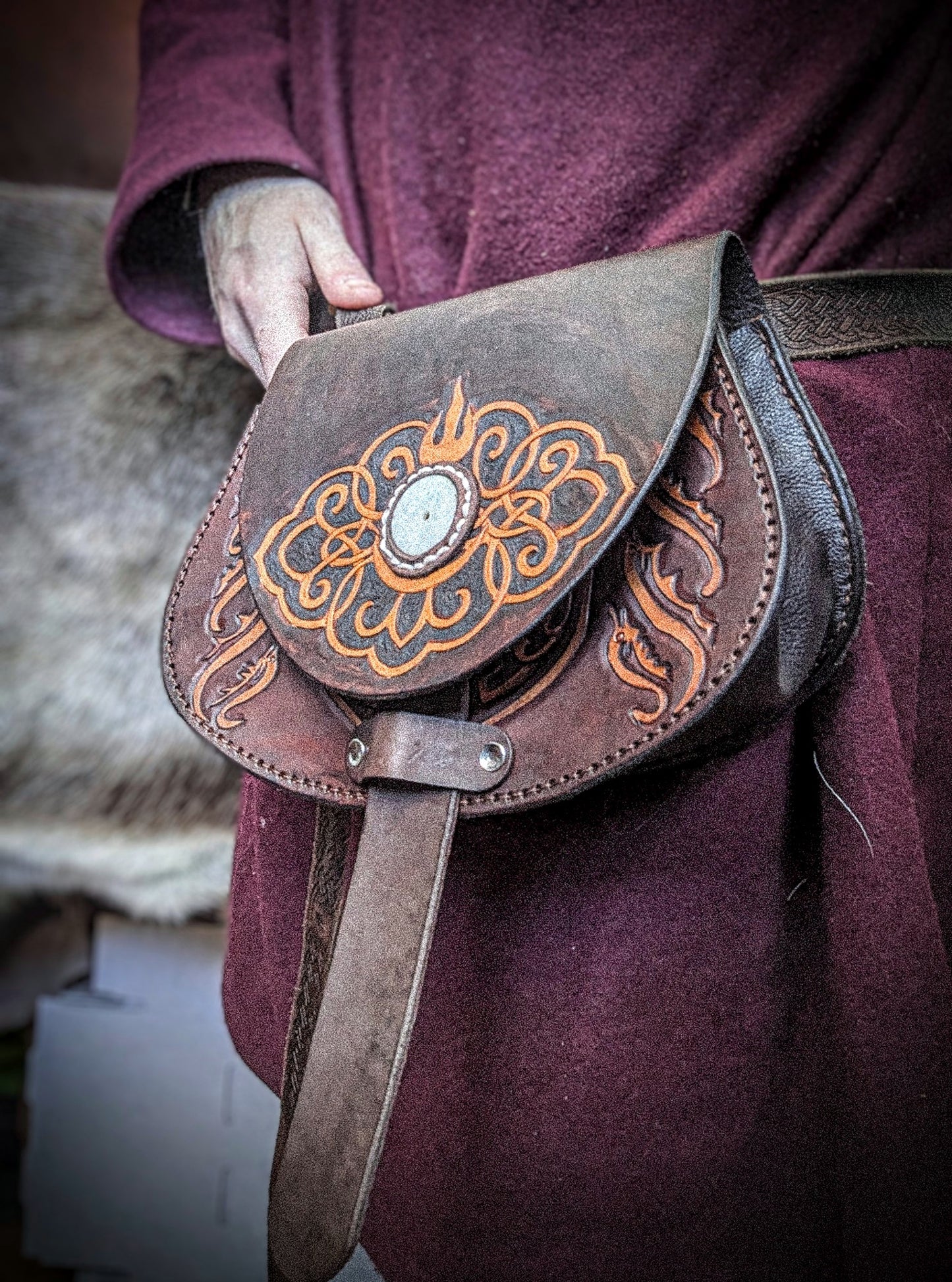 Leather Hip Satchel - Soyombo
