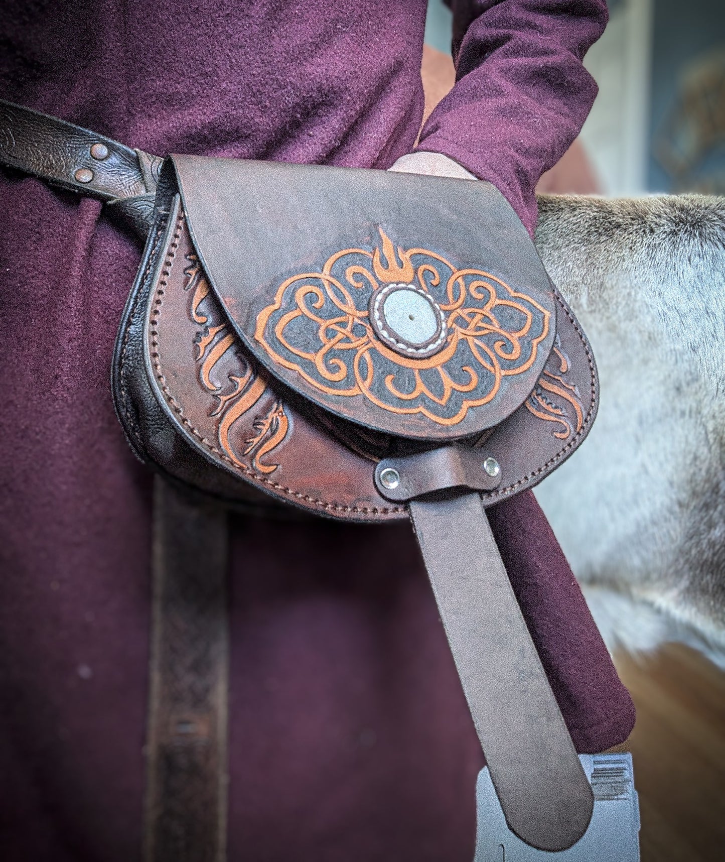 Leather Hip Satchel - Soyombo