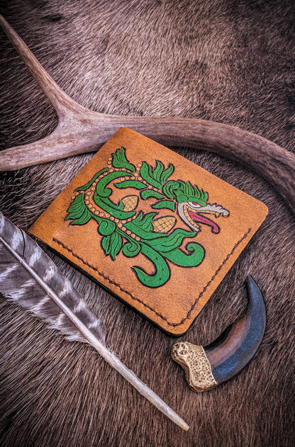 Leather Bifold Wallet - Maize Serpent