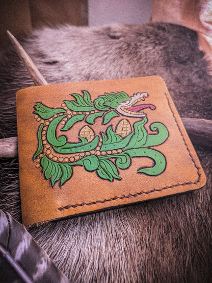 Leather Bifold Wallet - Maize Serpent