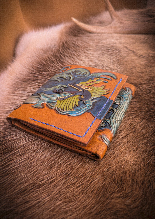 Leather Trifold Wallet - Sea Dragon