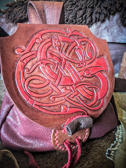 Leather Belt Bag - Runestone Serpent