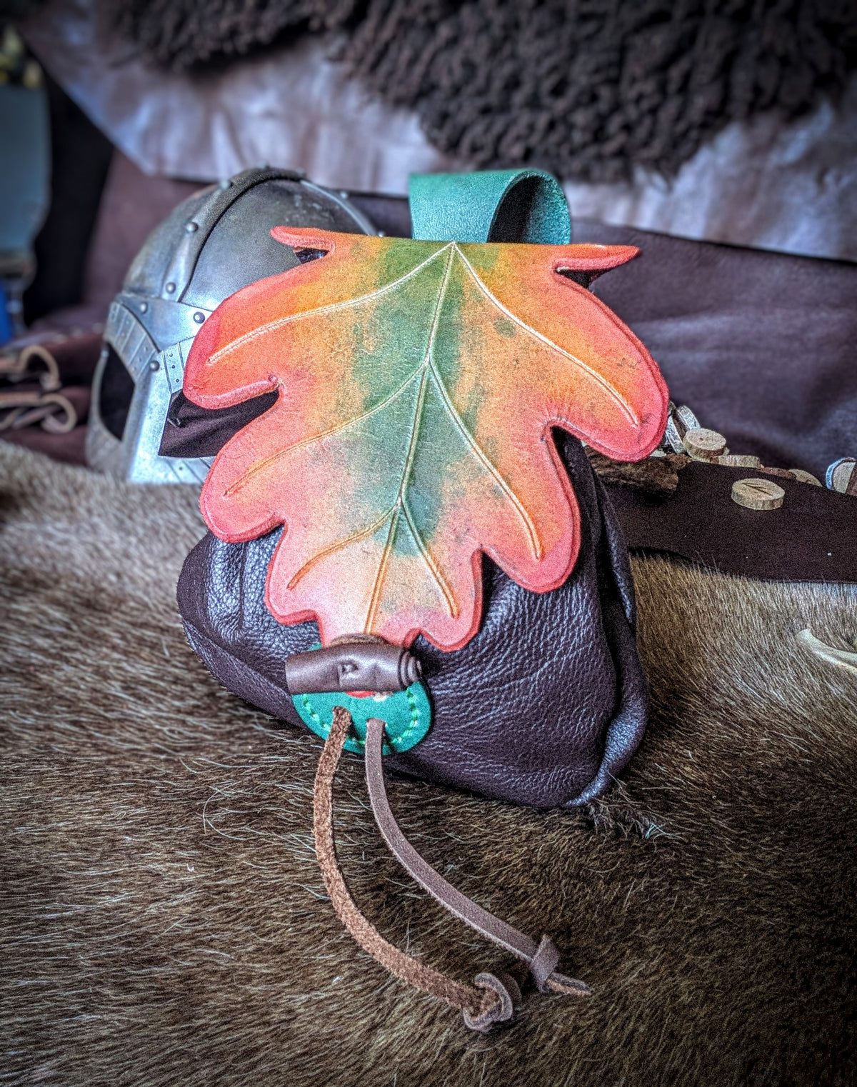 Leather Belt Bag - Oakleaf Elven Carrier Satchel