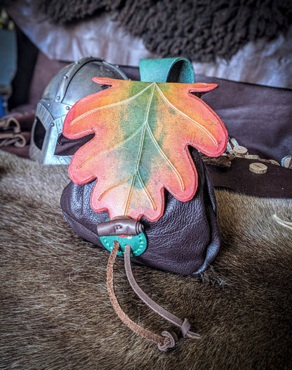 Leather Belt Bag - Oakleaf Elven Carrier Satchel