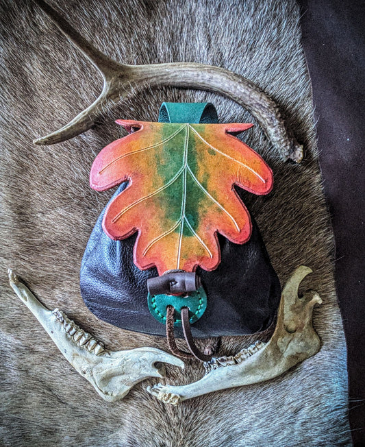 Leather Belt Bag - Oakleaf Elven Carrier Satchel