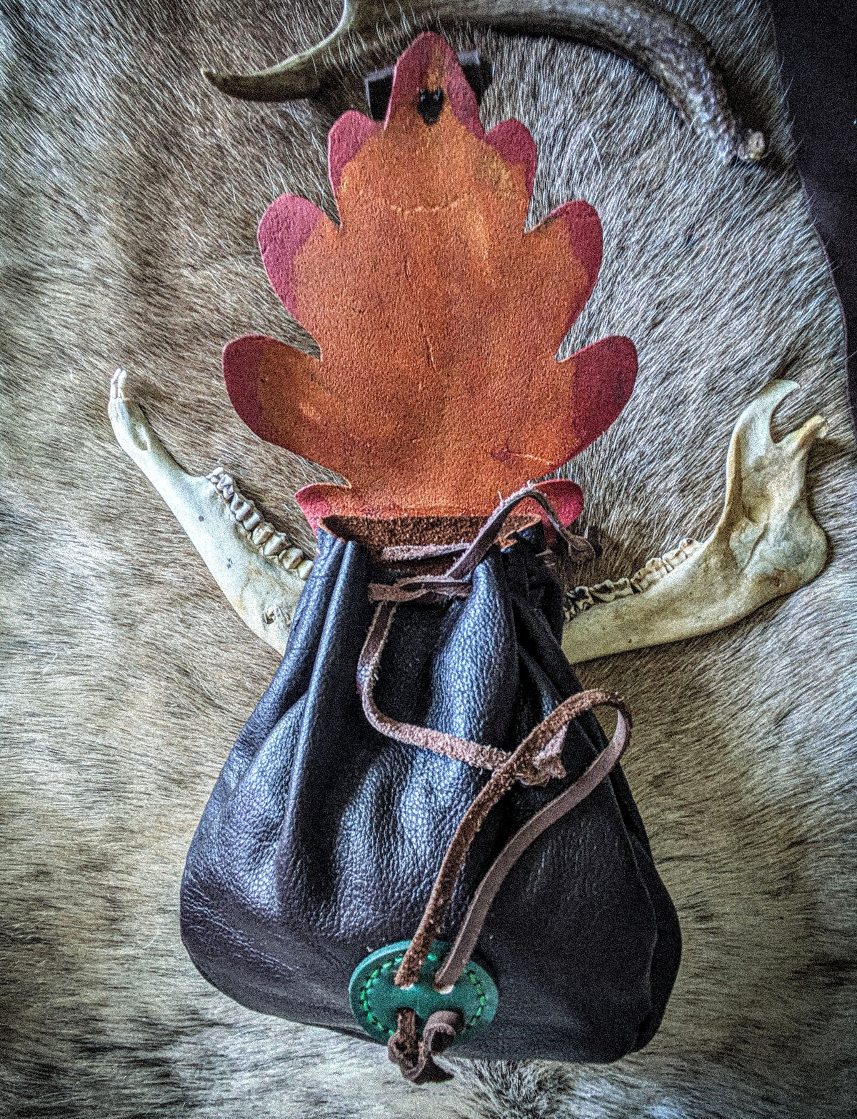 Leather Belt Bag - Oakleaf Elven Carrier Satchel