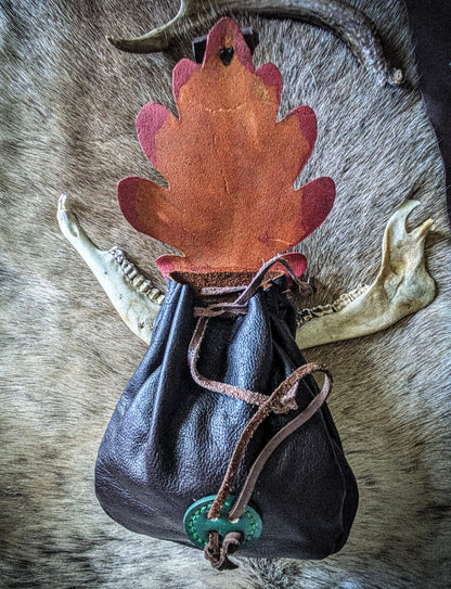 Leather Belt Bag - Oakleaf Elven Carrier Satchel