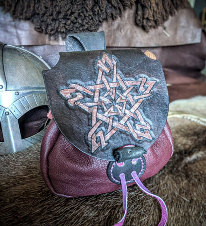 Celtic  Star - Witchy Leather Belt Bag
