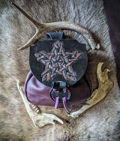 Celtic  Star - Witchy Leather Belt Bag