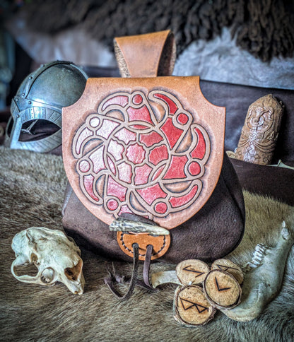 Leather Belt Bag - Germanic Ravens