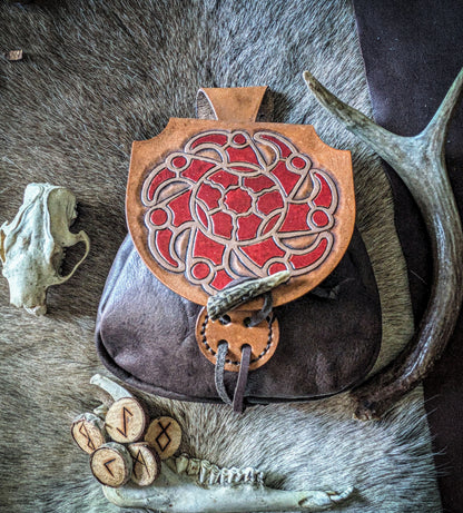 Leather Belt Bag - Germanic Ravens