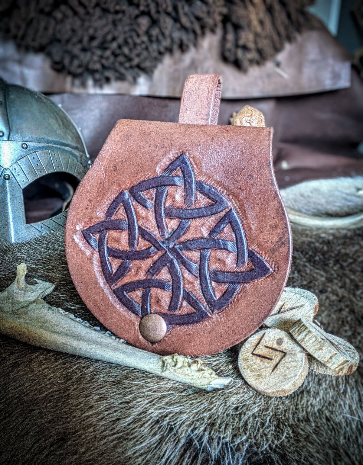 Celtic Quadknot - Small Leather Belt Bag