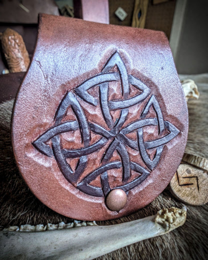 Celtic Quadknot - Small Leather Belt Bag