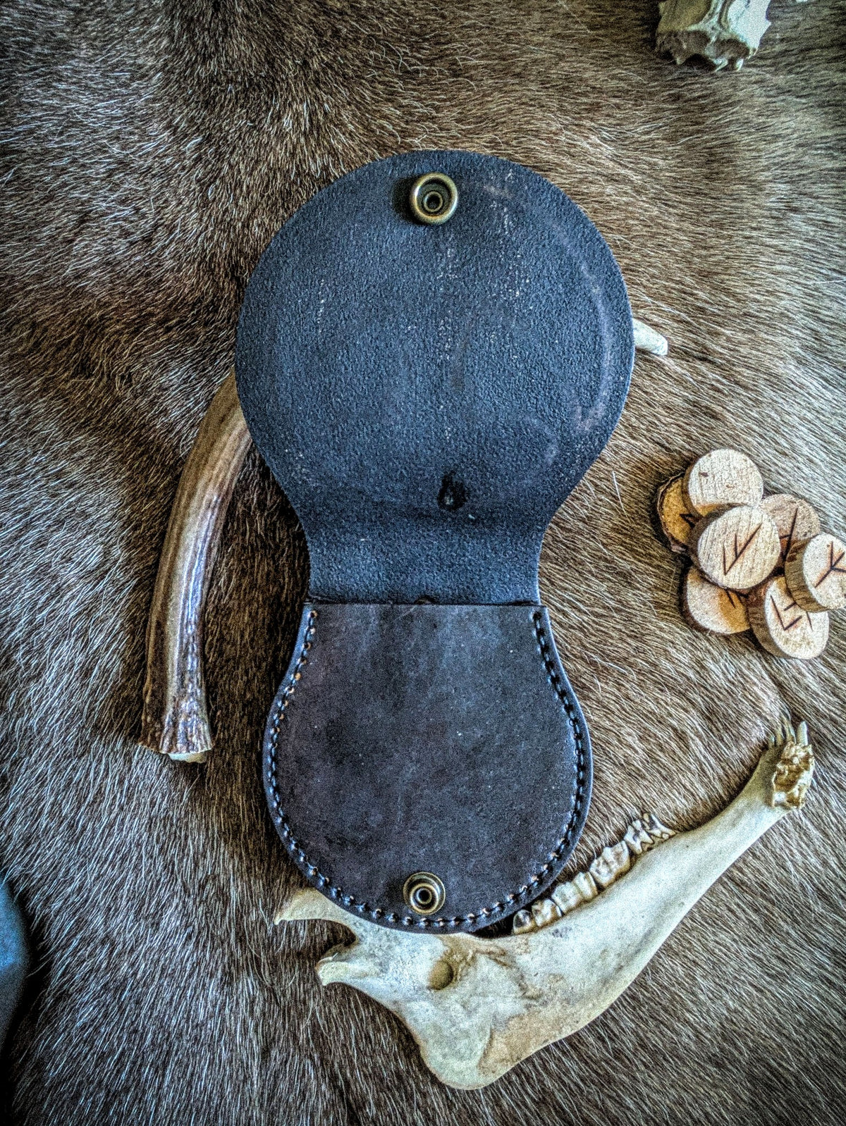 Small Leather Belt Bag - Amanita Moon