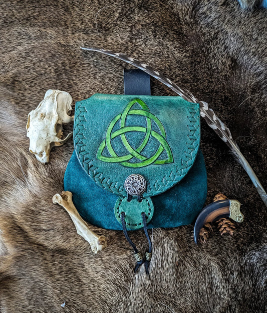 Celtic Knot Leather Belt Bag