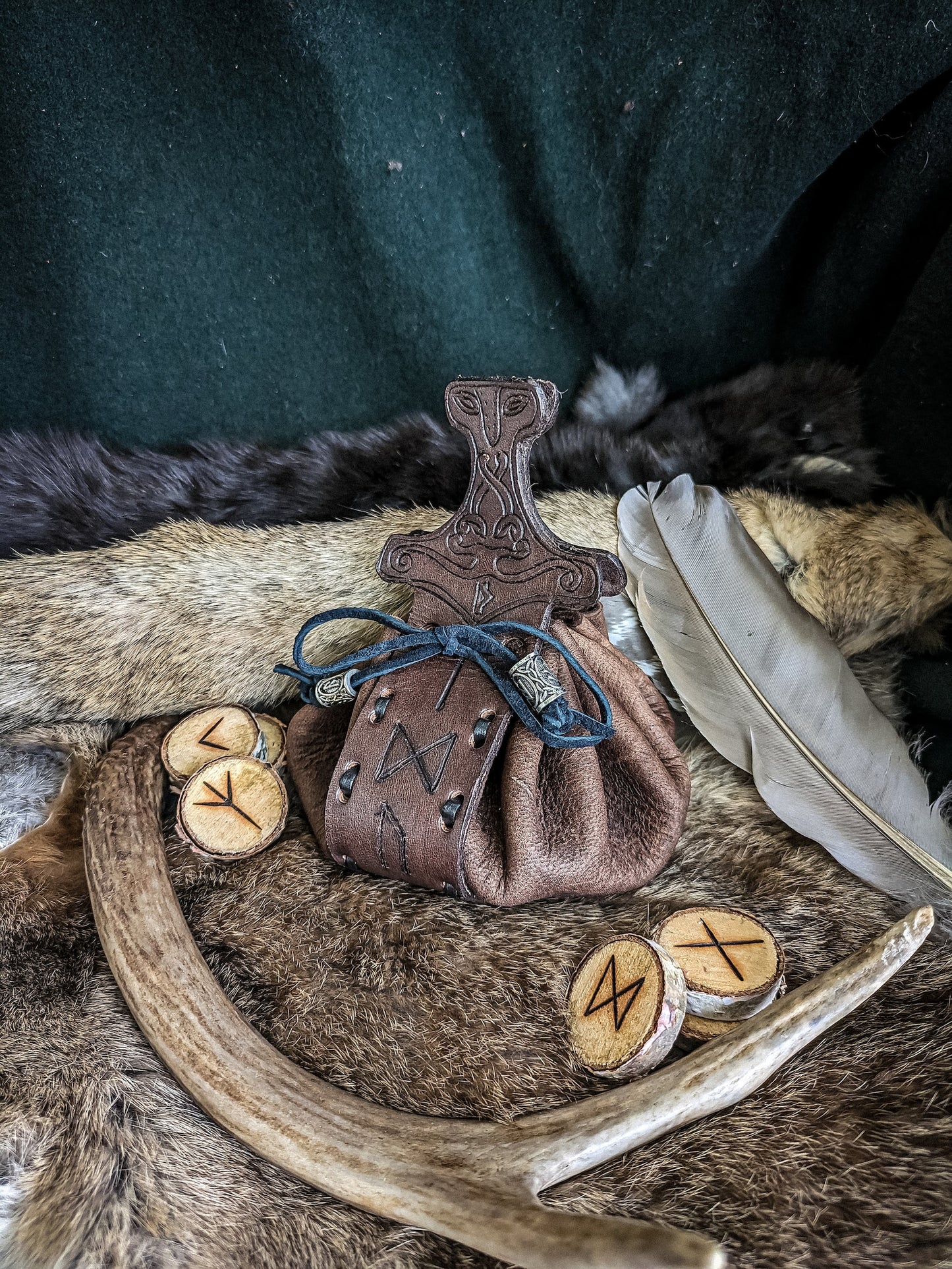 Mjolnir Rune Pouch - Viking Gods