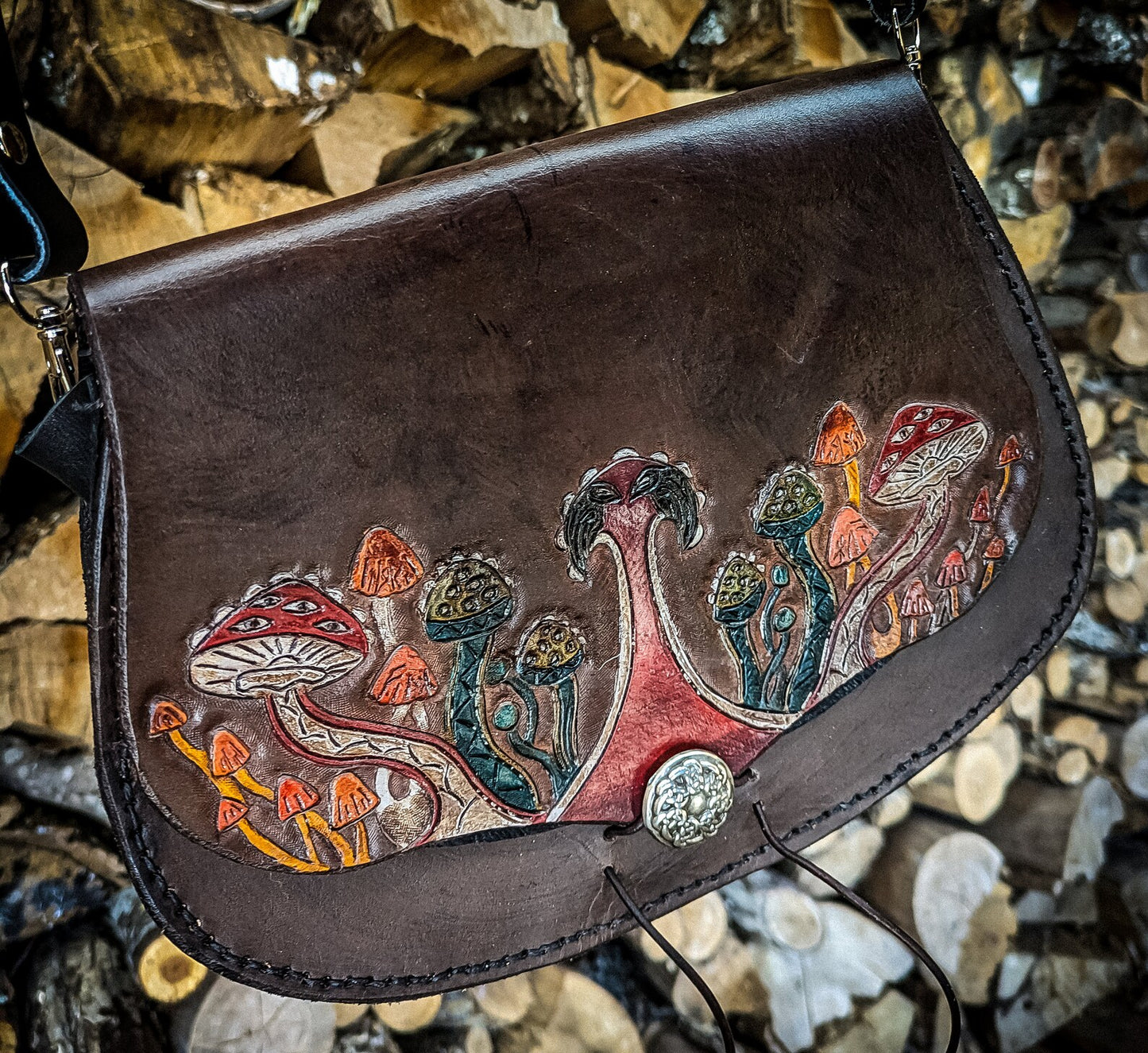 Nordic Mushroom - Leather Purse