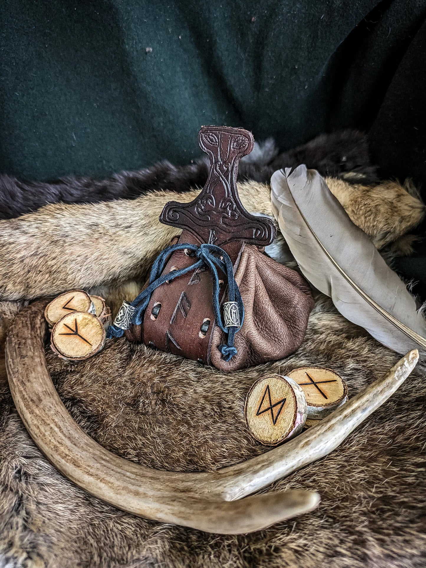 Mjolnir Rune Pouch - Viking Gods