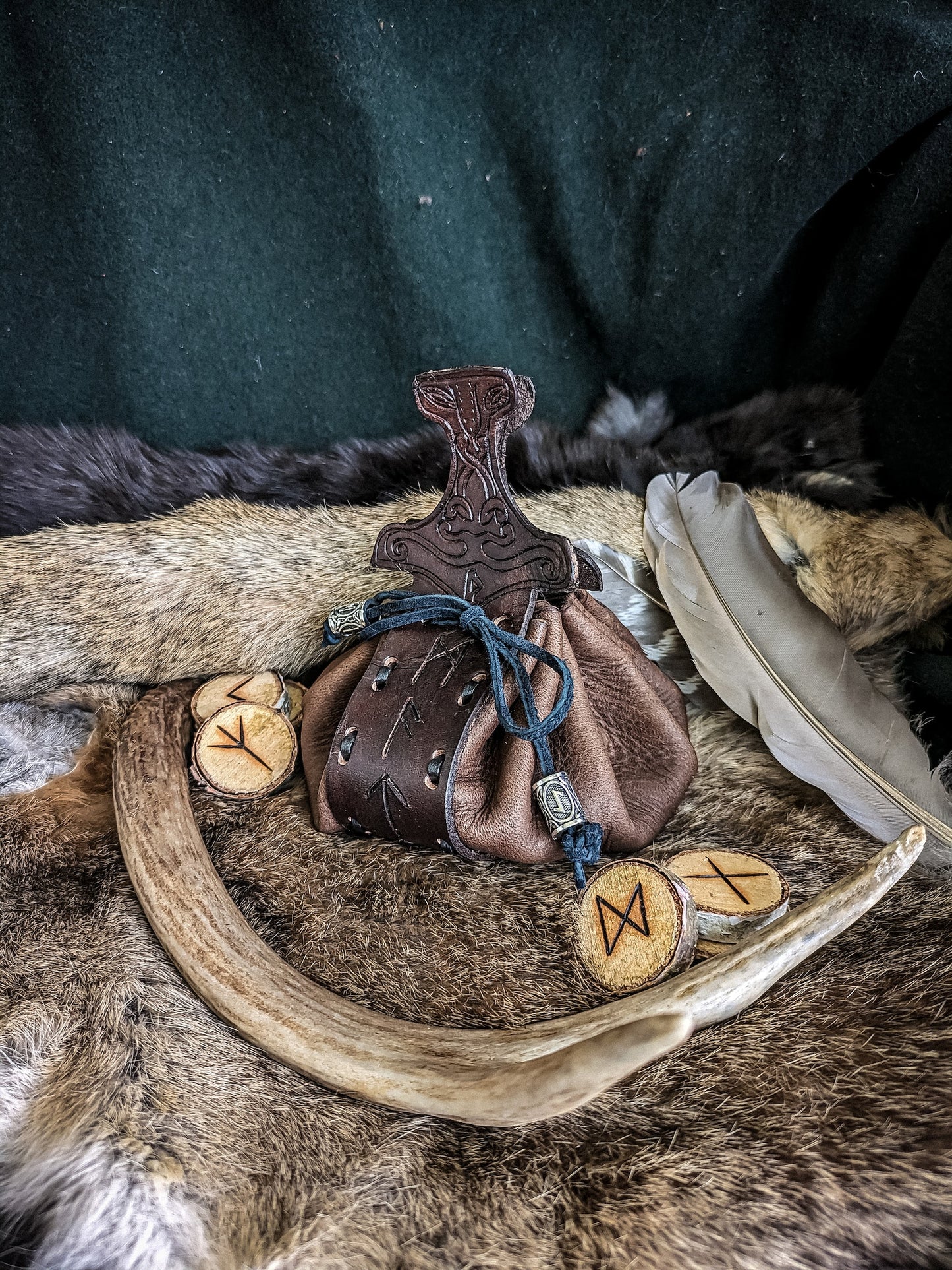 Mjolnir Rune Pouch - Viking Gods