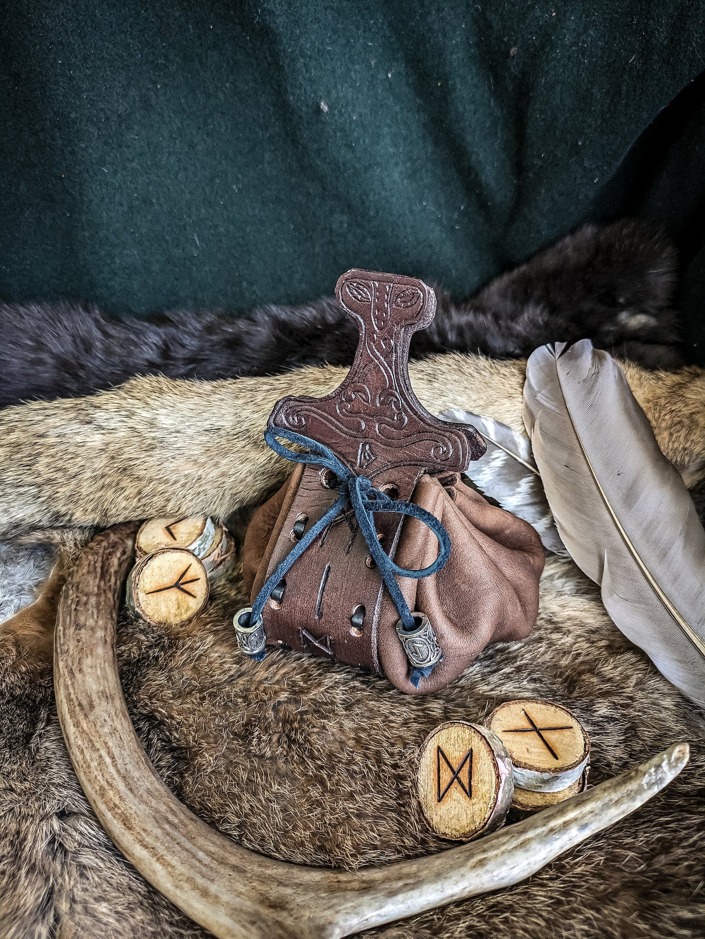 Mjolnir Rune Pouch - Viking Gods