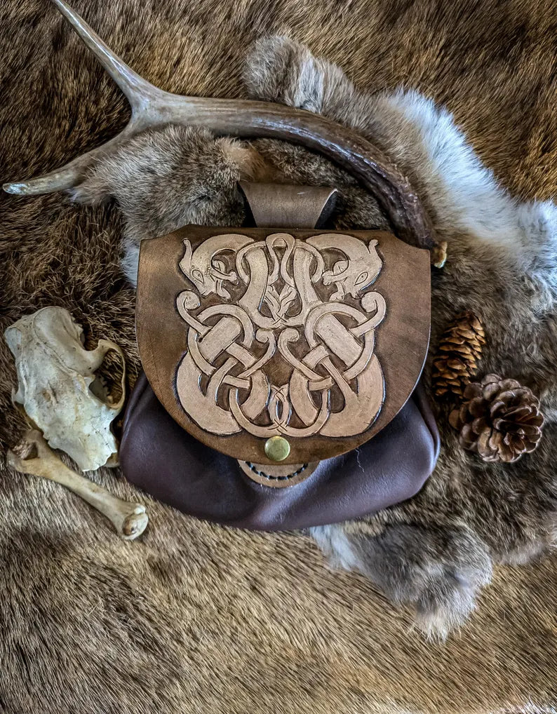 Norse Dragon - Leather Belt Bag