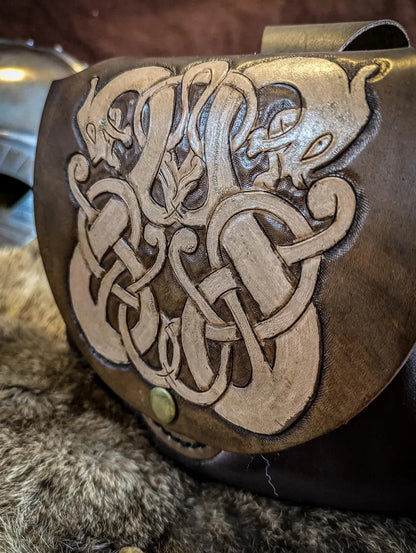 Norse Dragon - Leather Belt Bag