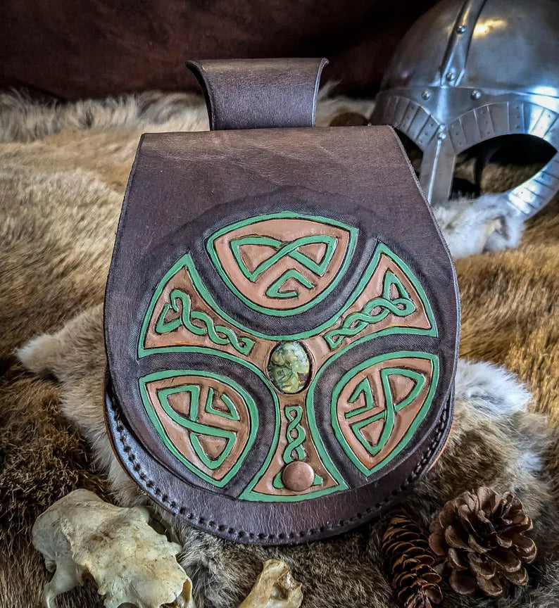 Celtic Shield - Leather Belt Bag