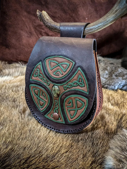 Celtic Shield - Leather Belt Bag