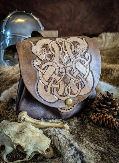 Norse Dragon - Leather Belt Bag