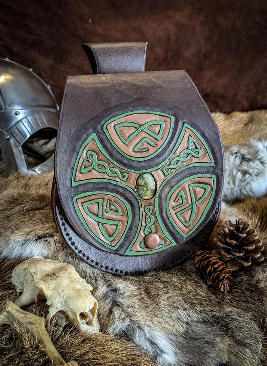 Celtic Shield - Leather Belt Bag