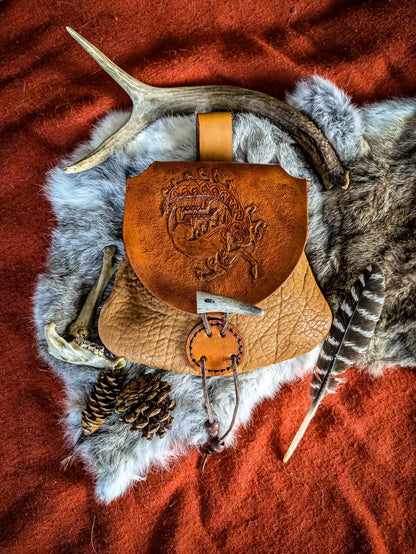 Scythian Stag - Leather Belt Bag