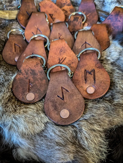 Leather Rune Keyfob