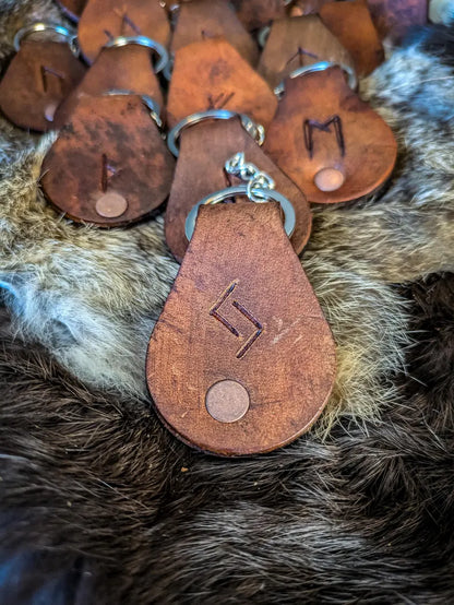 Leather Rune Keyfob