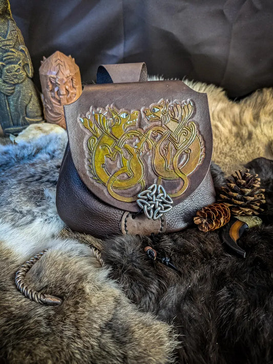 Celtic Dogs - Leather Belt Bag