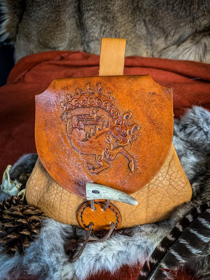Scythian Stag - Leather Belt Bag