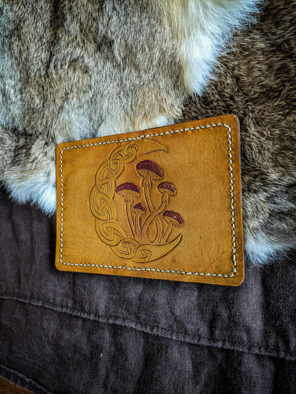 Knotwork Moon and Mushrooms - Cardholder Wallet