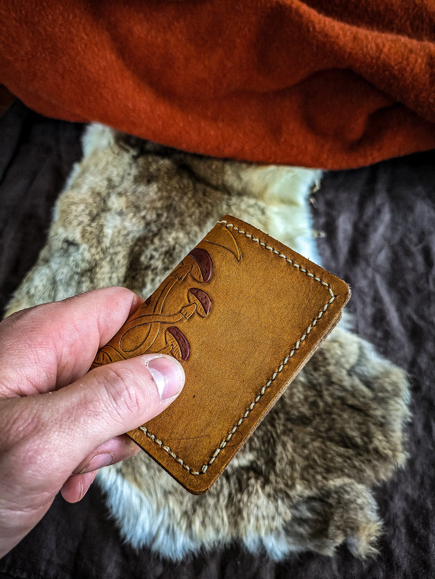 Knotwork Moon and Mushrooms - Cardholder Wallet