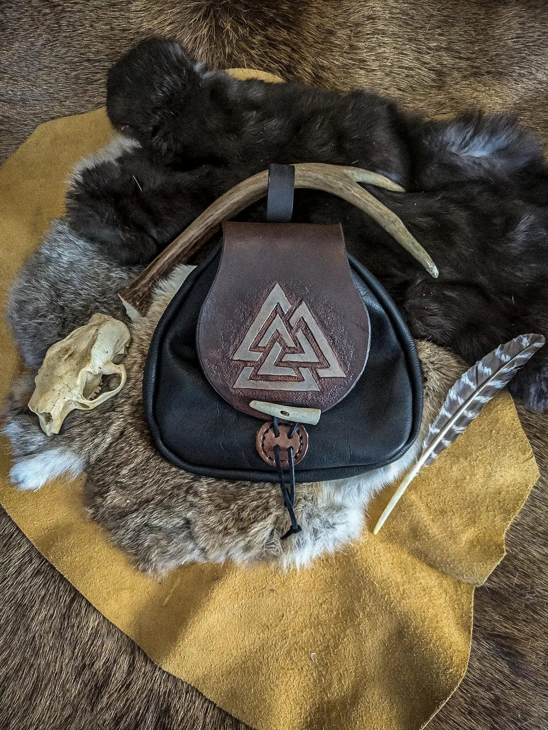 Valknut II - Leather Belt Bag