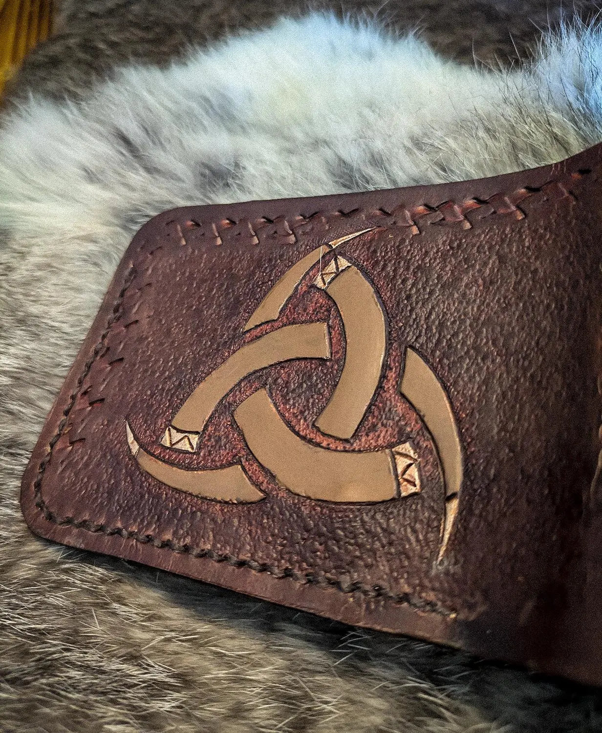 The Horns of Odin - Viking Bifold Leather Wallet