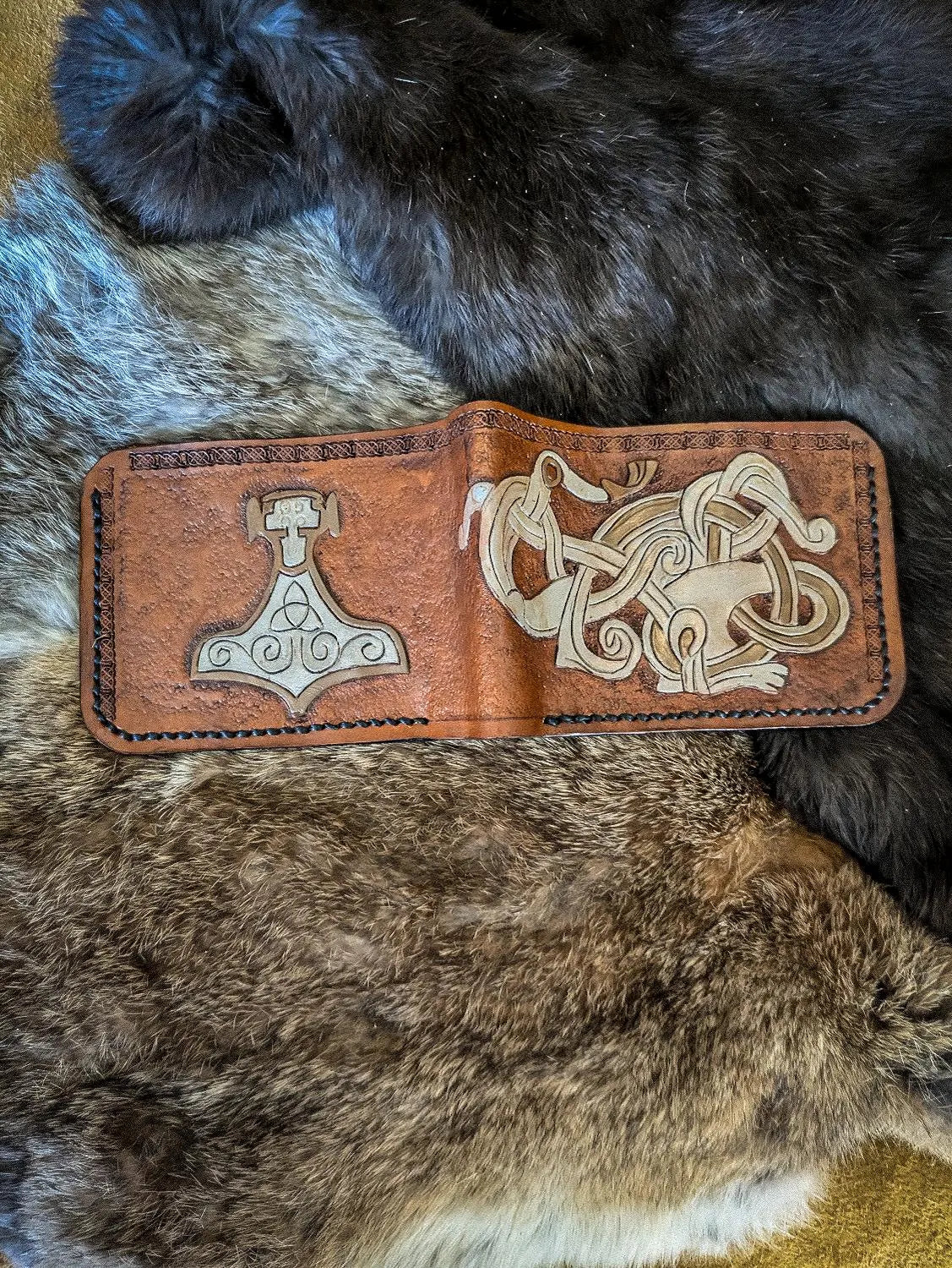 The Mjolnir - Viking Bifold Leather Wallet