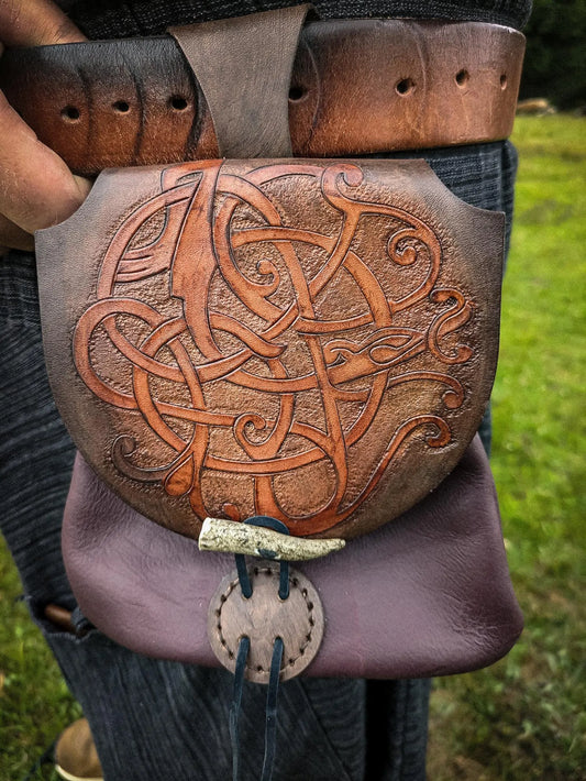 Runestone Serpent - Leather Belt Bag